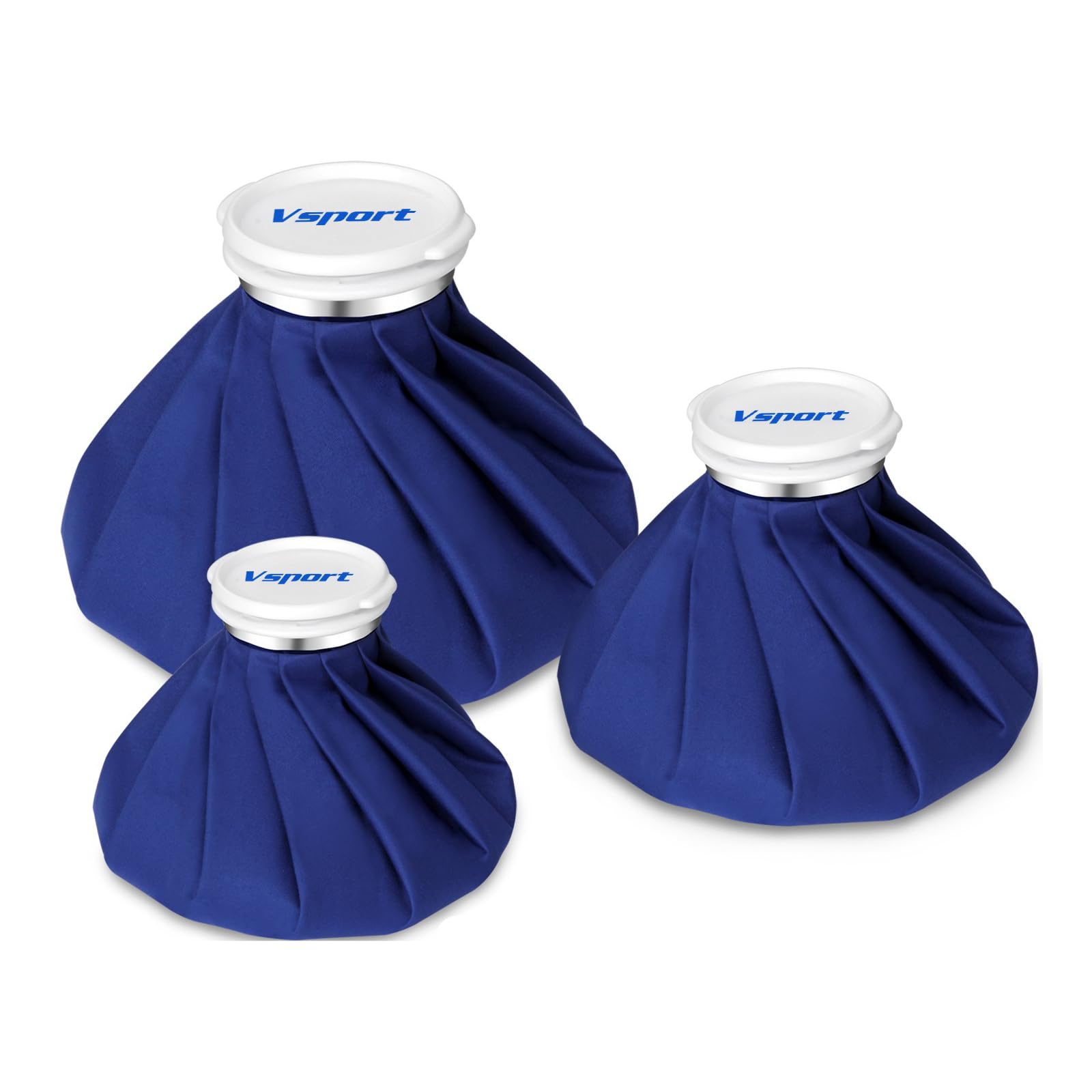 Vsport Ice Bag for Injuries, Reusable Ice Cold Pack, Hot Water Bag, Hot & Cold Therapy and Pain Relief, First Aid Therapy Packs Relief and Reduce Sports Injuries, 3 Pack (6"/9"/11")
