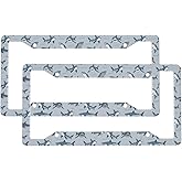 Sharks Sea Animal License Plate Frames for Women Men Universal License Plate Cover Auto Decorative Solid Rust-Proof Aluminum Car Tag Holder with 2 Holes and Screws Car Accessories 2 Pack