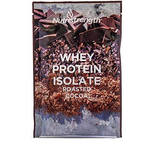 Vegetarian Protein Powder by Nutristrength | Whey Protein Isolate with Naturally Enhanced Flavour | Low Lactose & High Protein | Lean & Low Fat Nutritional Powder-Roasted Cocoa (Box of 12)