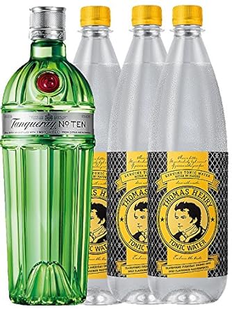 Tanqueray No.10 Ten Gin 0,7 Liter + 3 x Thomas Henry Tonic 1,0 Liter