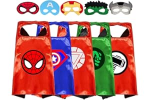 VOSOE Superhero Capes and Masks Cosplay Costumes Birthday Party Christmas Halloween Dress up Gift for Kids (Hulk 5 Sets)