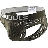 BRODDLE Men's Mesh Padded Pouch Athelic Supporters Breathable Jockstrap Elastic Waistband Low Rise