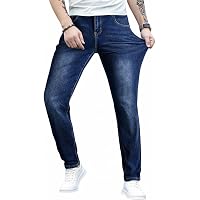 WestAce Jeans Uomo Denim Autentico, Vestibilità Rilassata, Vita Flex, Gamba Dritta, Taglie 28W-40W, Blu Classico