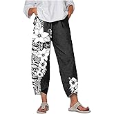 domirica Capri Pants for Women Wide Leg Plus Size Casual Summer Beach Elastic Waist 2025 Fashion Trendy Pants with Pockets