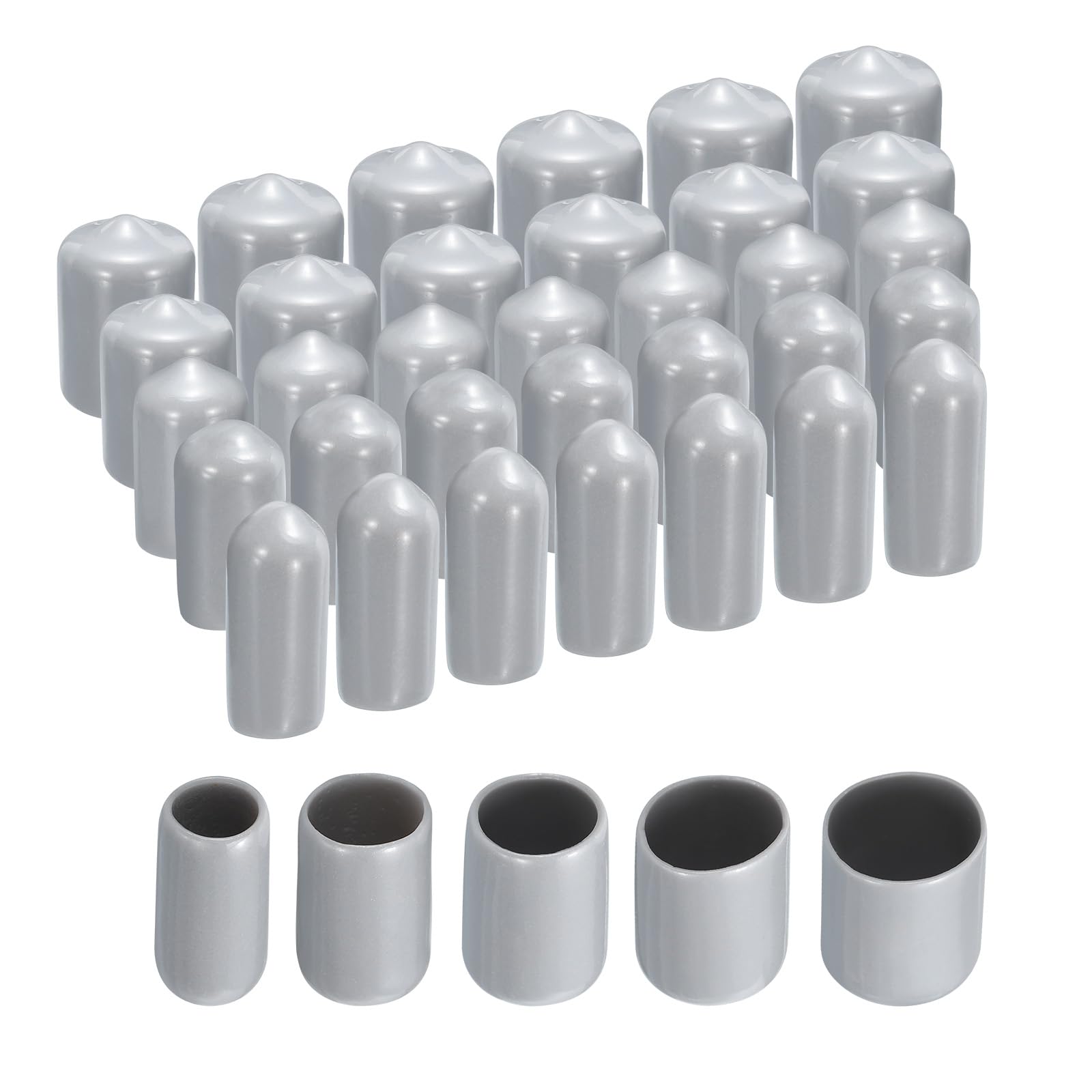 uxcell 50pcs Round Rubber End Caps Protective Caps