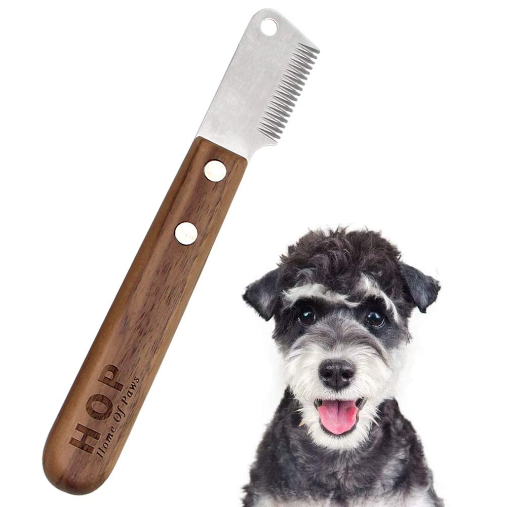 YUIP Dog Professional Stripping Knife, Dog knife stripping, Professional Dog Stripping tool,Pet Grooming Tool Ergonomic Wooden Handle