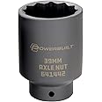 Powerbuilt 39mm Axle Nut Socket, 1/2 Inch Drive, Use with Impact Wrench, 12 Point Extra Deep, Remove Axle Shaft Nut - 641422