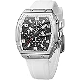 OLEVS Men Black Watch Big Face Dress Casual Original Waterproof Watch for Men Chronograph Silicon Band Men Wrist Analog Watch Unique Bussiness Adjustable Quartz Nice Watch Men Relojes para Hombres