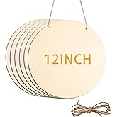 shuielai 6 Pack Round Wooden Discs, Unfinished Wood Circles for Crafts DIY Projects Painting, Holiday Decorations Wooden Door