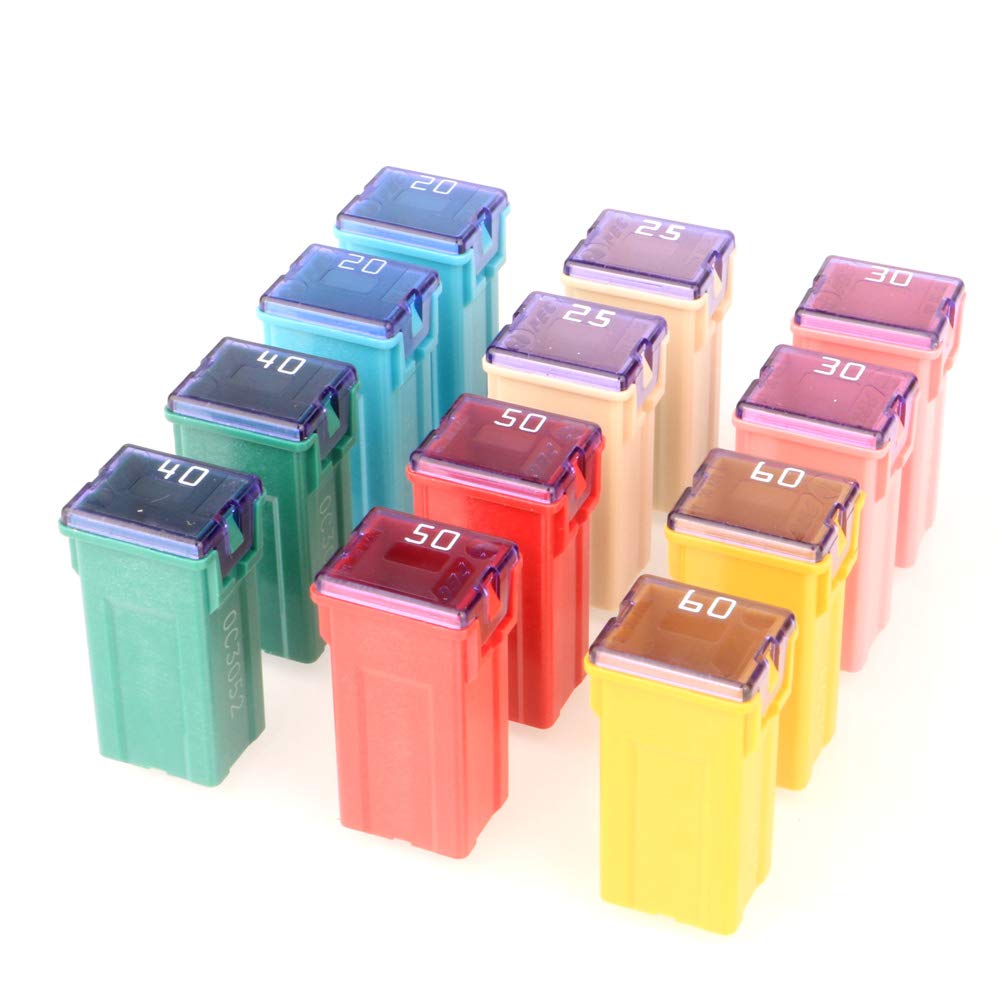 Gebildet 12pcs 12V-24V Automotive Tall Profile Jcase Box Shaped Assorted Fuse for Trucks,Cars and SUV,Boat(20A/25A/30A/40A/50A/60A,Each 2pcs) โ image 1