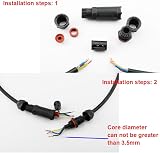CESFONJER IP68 Waterproof Wire Connector 2/3 Pin Cable Coupler 5-13mm Diameter view 4