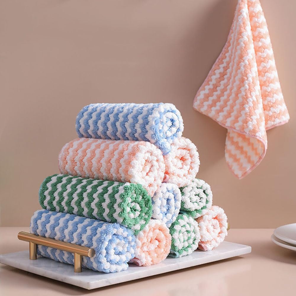 EigPluy Microfiber Cleaning Cloth,11 Pack Dish Cloths,24 * 24cm Dish Towels,Super Soft and Absorbent Kitchen Dishcloths,Fast Drying Microfiber Kitchen Towels,Cotton Dish Rags (Mix Color)