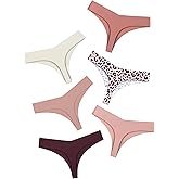 DEANGELMON Seamless Thongs for Women No Show Thong Underwear Women Comfortable Multiple Pack (6P11,XL)
