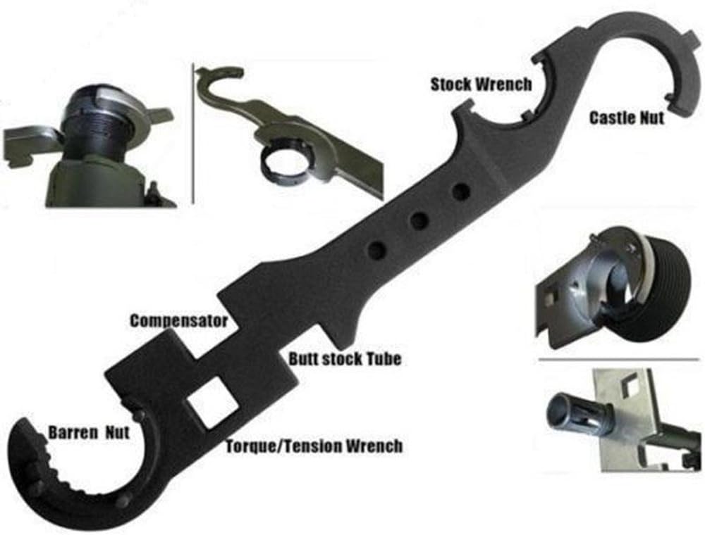 AR-15/M4 Steel Armorer's Wrench for Removal and Installation of AR-15/M16 Barrels/AR15/M4 Stock Combo Wrench - Image 5