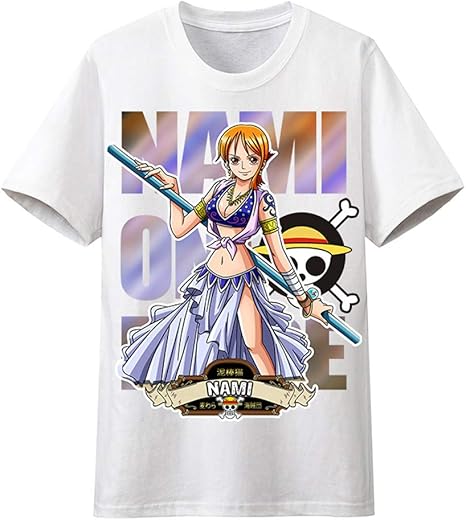 Camiseta con Estampado de Anime de una Pieza para Hombre Camiseta de