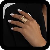 Xduargs Boho Leaf Ring Wide Leaf Wrap Ring Vintage Leaves Wrap Rings Open Leaves Statement Rings for Women