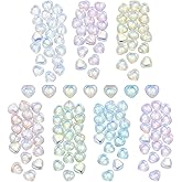 AHANDMAKER 140Pcs 7 Colors Faceted Heart Beads, Transparent Glass Spacer Bead Colorful Crystal Love Shape Loose Beads for Jewelry Making DIY Bracelets Necklaces Earrings Handmade Crafting