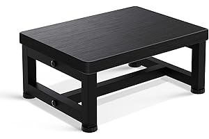 STAFOPO Step Stools for Adults Kids, Sturdy Wooden Stepping Stools with 450LB Capacity, Anti-Slip Bed Steps Stool for High Beds, Foot Stool One Step Stool for Kitchen Bathroom Bedroom, Black