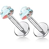 TOMIDES G23 Titanium Lip Rook Labret Studs Helix Tragus Earring Set 16G Threadless CZ Nose Stud Hypoallergenic Conch Lobe Cartilage Push Back Monroe Piercing Jewelry