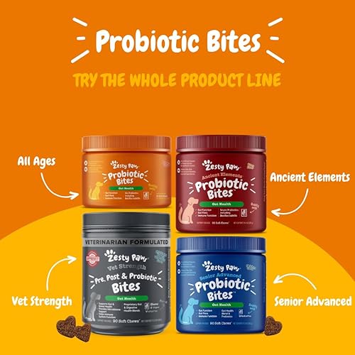 Zesty Paws Probiotics for Dogs Digestive Enzymes for Gut Flora
