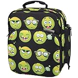 Insulated Durable Lunch Bag - Reusable Meal Tote With Handle and Pockets - Emoji