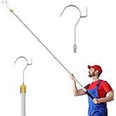 Clothes Hook Pole, Adjustable from 28" to 74", Closet Coat Rack Hook Rod | Clothing Hook Pole with Sponge Handle, Reach High Clothes, Ideal for Blinds, Closets &amp; Ceilings, Strong &amp; Lightweight