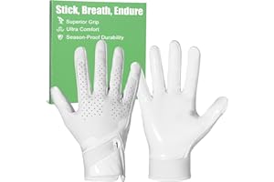 RIGWARL Football Gloves Adult Youth, White Black Flag Football Receiver Gloves with Super Sticky Grip, Ultra Breathable Durability for High Game Performance Gifts