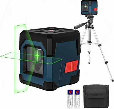 RockSeed Laser Level with Tripod Green Cross 360° Self Leveling
