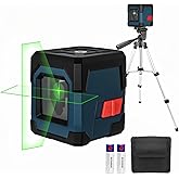 Laser Level, RockSeed Cross Line Laser with Self-Leveling, Vertical and Horizontal Line, Rotatable 360 Degree, Carrying Pouch, Battery Included (Green)