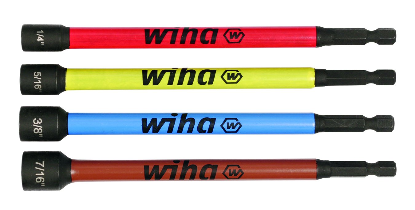 Wiha 70489 6" Color Coded Nut Setter Set 4Piece