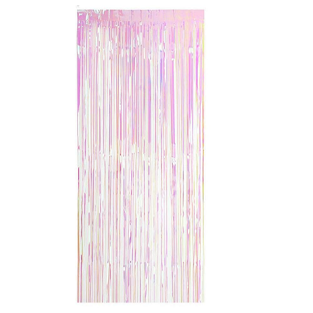 TRIXES Iridescent Fringe Foil Curtain Backdrop - Party Curtain Decoration – Weddings Unicorn Mermaid Theme – 1.9 x 0.9 Metre