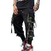 Hello MrLin Men's Jogger Pants Punk Cargo Baggy Techwear Hip Hop Harem Pants Streetwear Tactical Track Pant