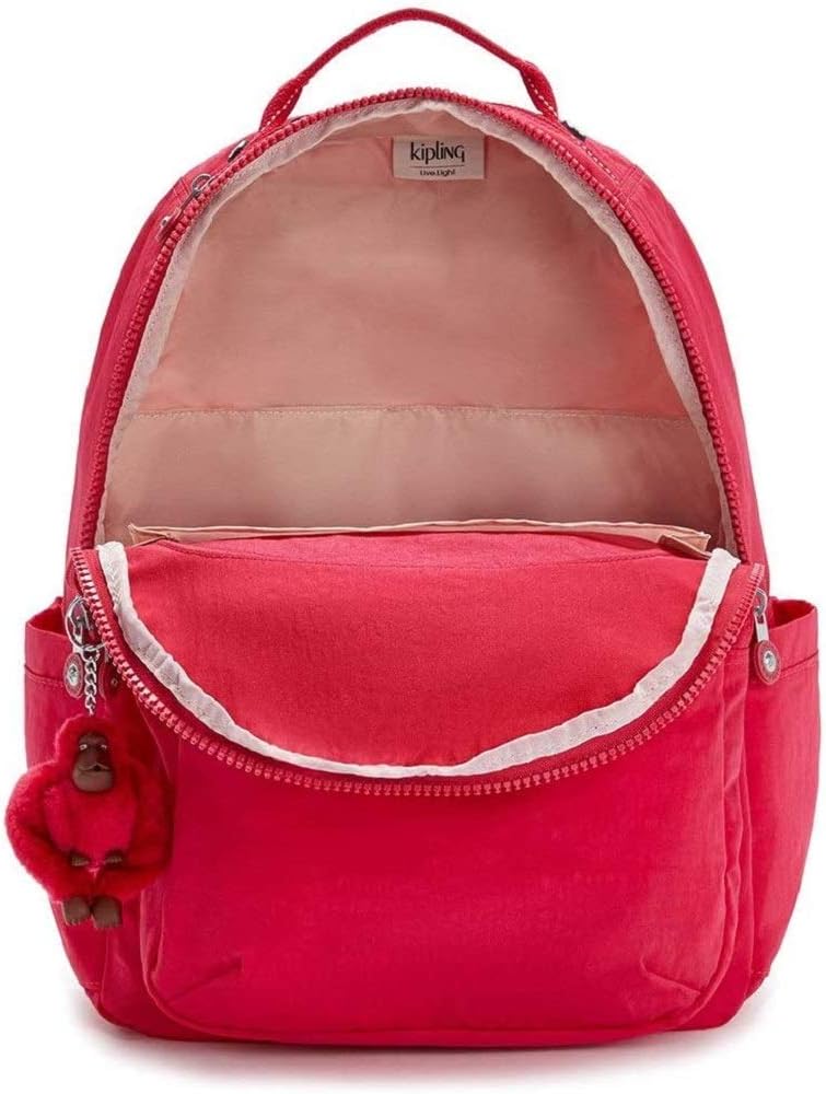 Kipling SEOUL Large Backpack, True Pink (Pink), Flower Butterfly Lily:pink - Image 4