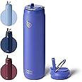 BOTTLE BOTTLE Stainless Steel Water Bottle with Straw and Lid,32 oz Vacuum Insulated Flask,Stay Cold for 24 Hrs Hot for 12 Hrs, Leak-Proof Wide Mouth Water Bottles for Men violet blue