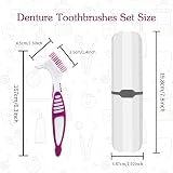 Ceonam Denture Brush 2 Pcs with White Carry Case Multi-Tier Bristles view 2