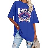 Baseball Shirts for Women Oversized Game Day Sports Fan Shirt Baseball Mama Casual Short Sleeve Tee