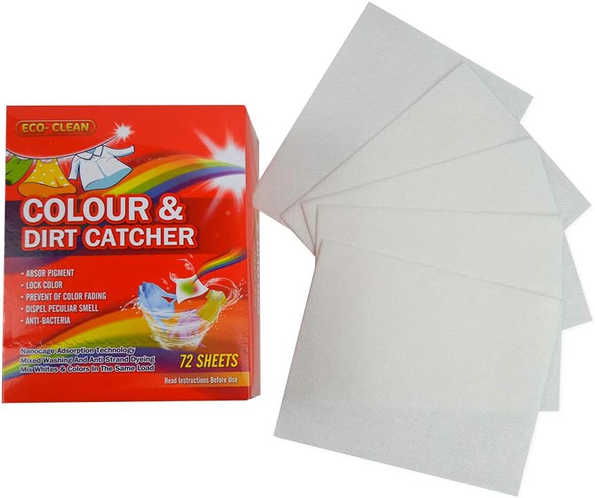 Color Catcher for Laundry, Dye Trapping Sheets 72 Count, Prevent Light Colored Clothes from Being Dyed: Kitchen & Dining