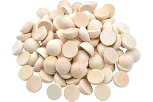 HESMARTLY 200pcs Half Wood Balls Unfinished Natural Half Ball Split Wood Balls for DIY Projects and Craft Supplies (12mm) ﻿