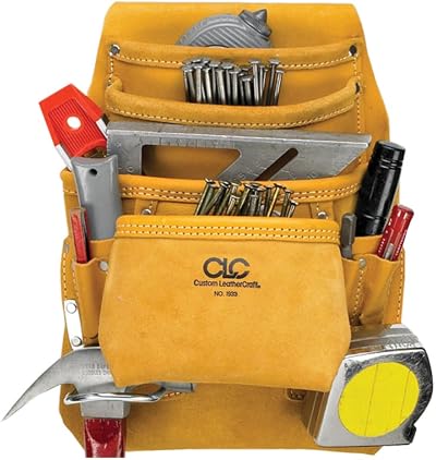 Kuny's API933 Carpenter Nail Tool Bag 10 Pockets Heavy Duty Top Grain Leather