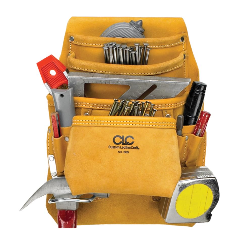 Kuny's API933 AP-i933 Carpenter's Nail & Tool Bag 10 Pocket, Yellow