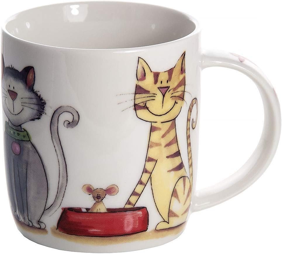 SPOTTED DOG GIFT COMPANY Cat & Dog Mugs Set of 2 - 350ml Ceramic China Coffee Mugs & Tea Cups, White, 2 Count (Pack of 1) - Image 4