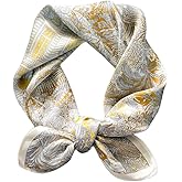 FEIBOON Mulberry Silk Scarfs Neck Scarf 21" Small Square Scarfs hair scarf bandana Neckerchief Headscarf for Women