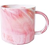 Smarlin Marbling Ceramic Coffee Mug, Tea Cup for Office and Home, 13 Oz, Dishwasher and Microwave Safe (Pink, 1)