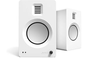 Kanto TUK Powered Speaker with Headphone Out | Built-in USB DAC | Dedicated RCA with Phono Pre-amp | Bluetooth | AMT Tweeter | 5.25" Driver | Pair | Matte White