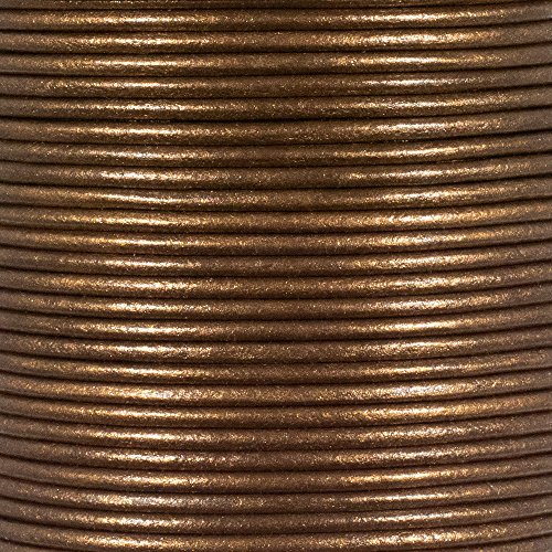 Craft County 2MM Round Leather Cord - 5, 10, 25 or 50 Yards or 328 feet - Various Colors