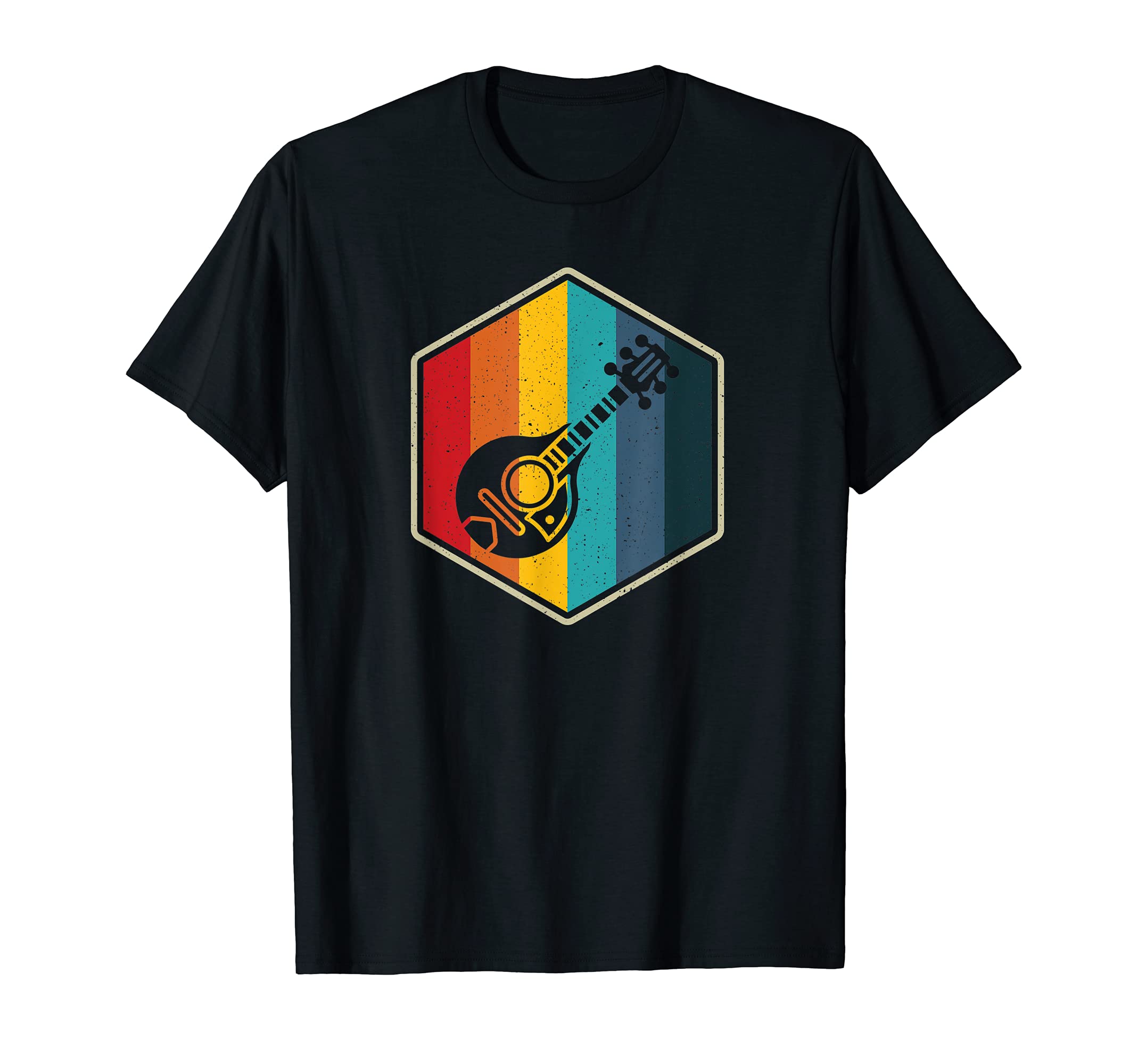 Mandolin retro hexagon vintage mandolin player T-Shirt