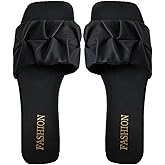 GORGLITTER Women's Summer Flat Sandals Square Toe Dressy Slide Sandals Wedding Shoes Vacation Trendy Dress Sandals 2026