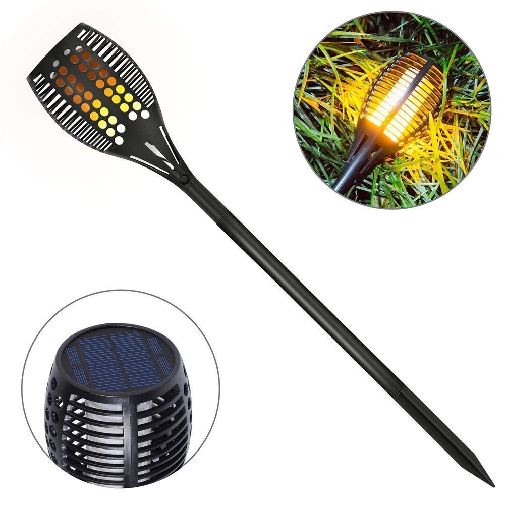Openuye 2 Stück Solar Gartenleuchte Solar Garten Beleuchtung Garten Licht, Solarlampe mit IP65 wasserdicht und realistischen Flammen