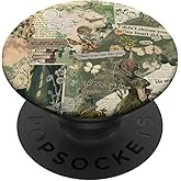 Cottagecore Green Nature Book Lover Aesthetic Collage Art PopSockets Adhesive PopGrip