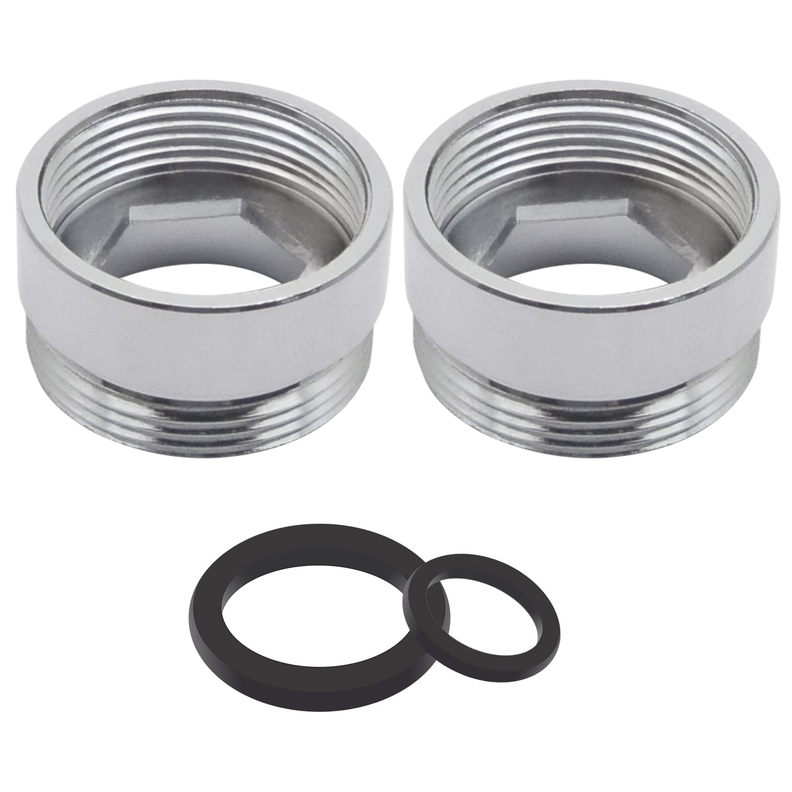 Faucet Adaptor 2PCS Aerator Connector Solid Metal Kitchen Tap Connector for Water Purifier (20mm Female to 22mm Male)